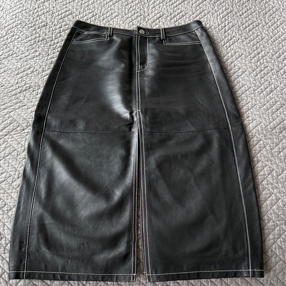Proenza Schouler Dresses & Skirts - Proenza Schouler White Label Elegant Black faux Leather Skirt Sz S NWOT